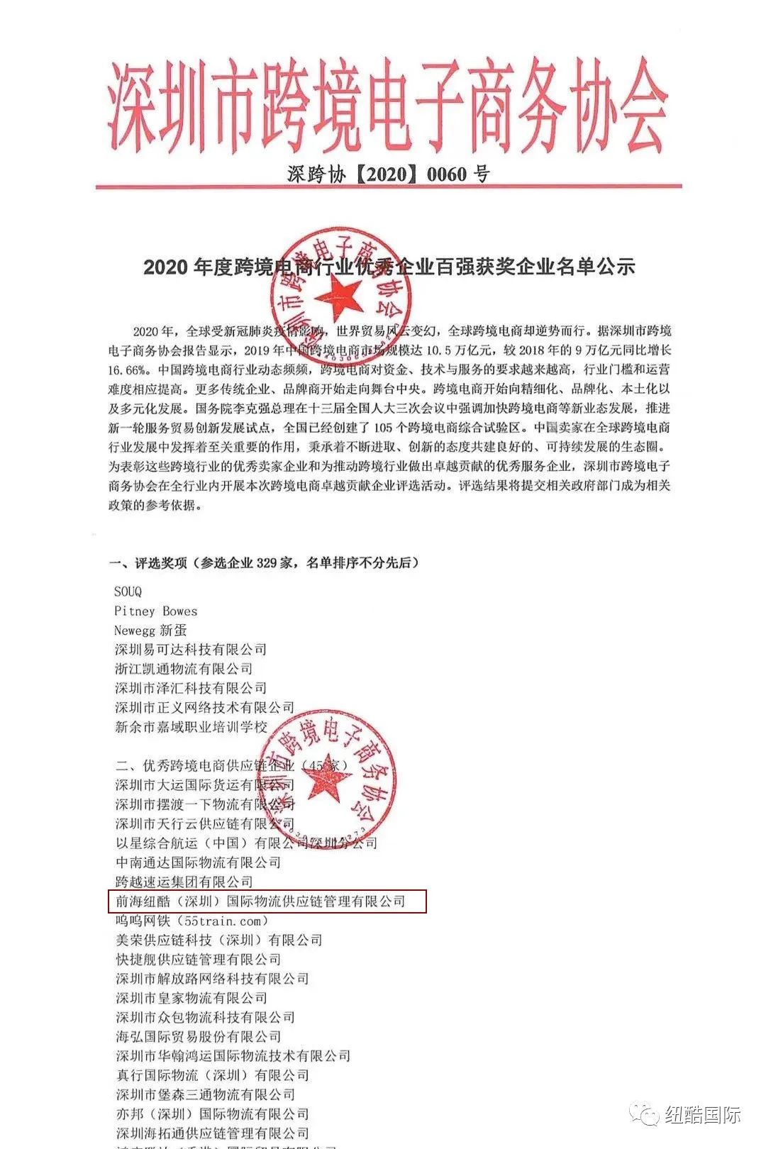 優(yōu)秀跨境電商供應(yīng)鏈企業(yè)獲獎名單